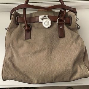 Michael Kors Tan and Brown Shoulder Bag